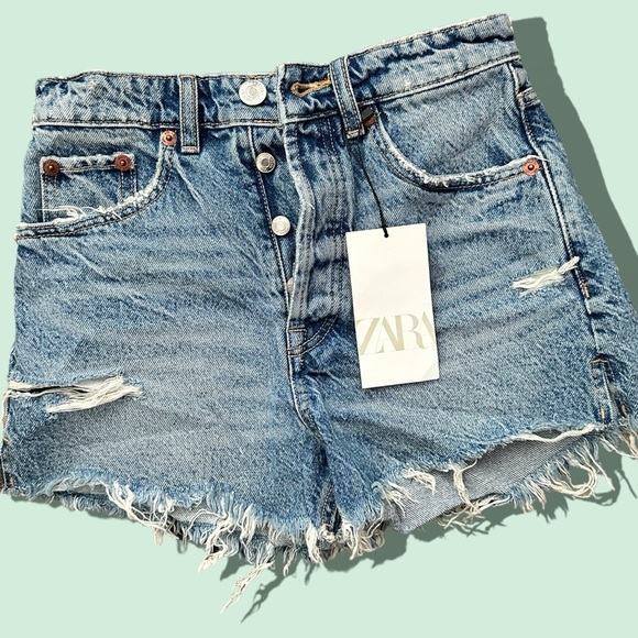 NWT Zara Women’s High-Rise Split Shorts Size 2 - Picture 2 of 11